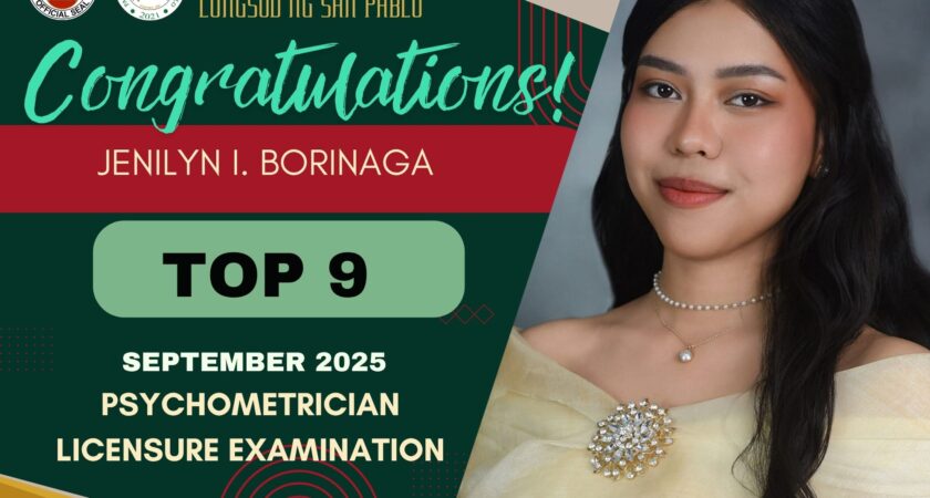 PLSP Graduate Ranks 9th in September 2025 Psychometrician Licensure Examination!